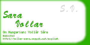 sara vollar business card