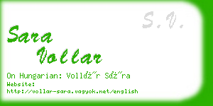 sara vollar business card